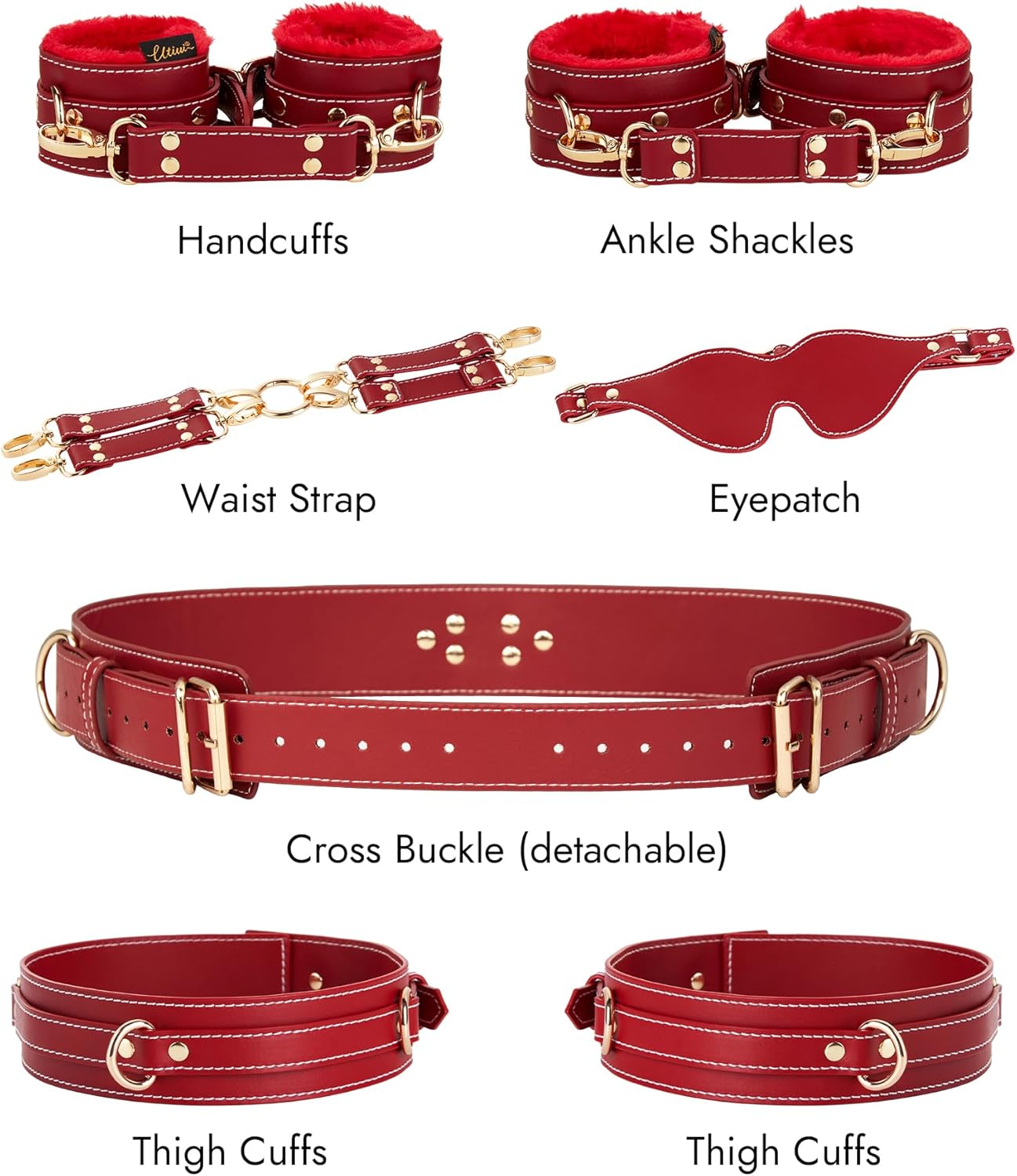 Lori™ - Läder Bondage Set med Bälten & Handbojor