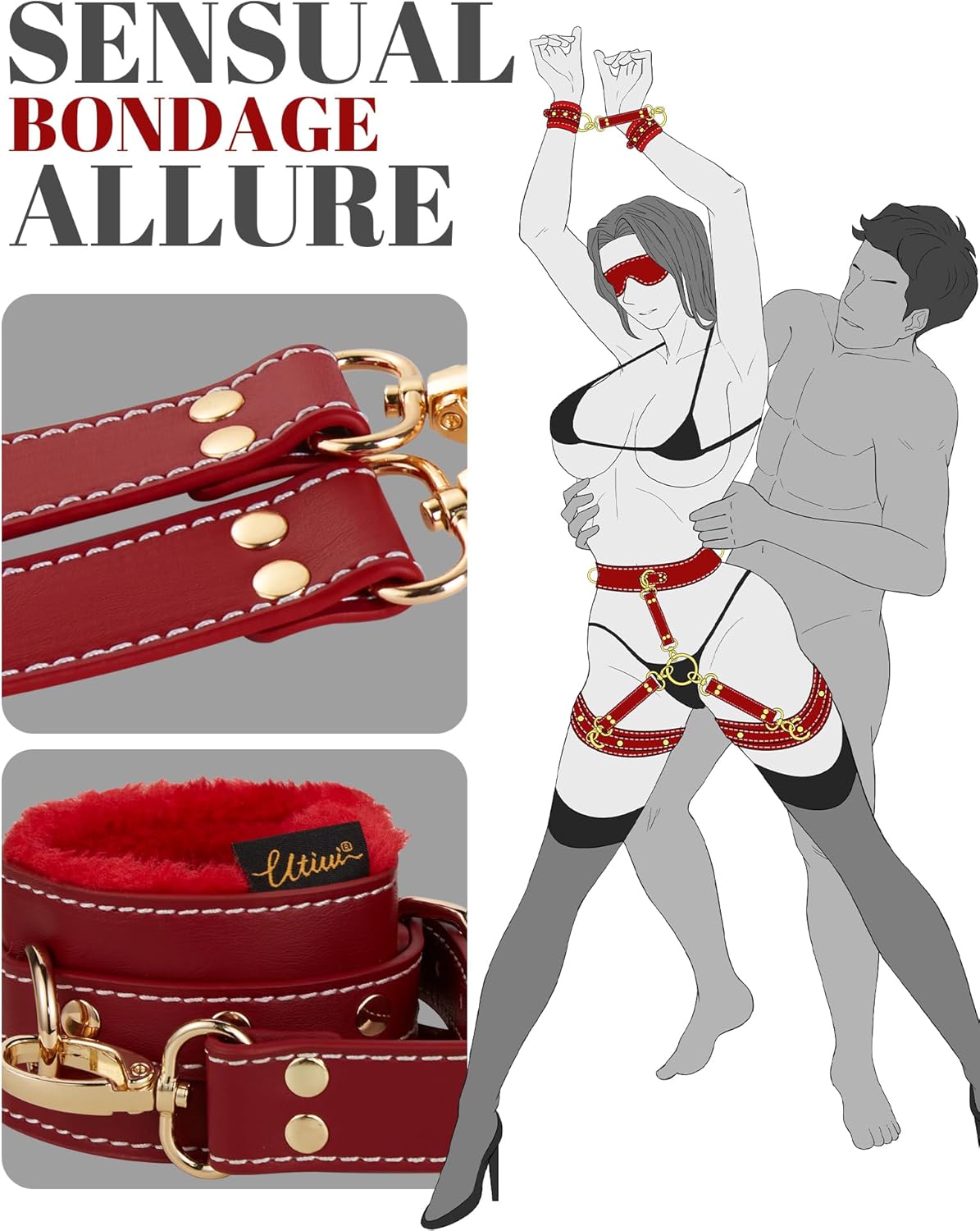 Lori™ - Läder Bondage Set med Bälten & Handbojor