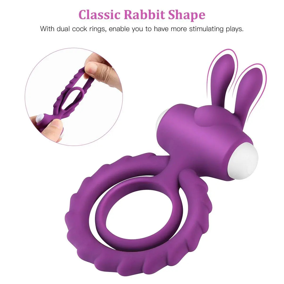 Inna™ - Happy Rabbit Kärleksring med Dubbla Vibrationer
