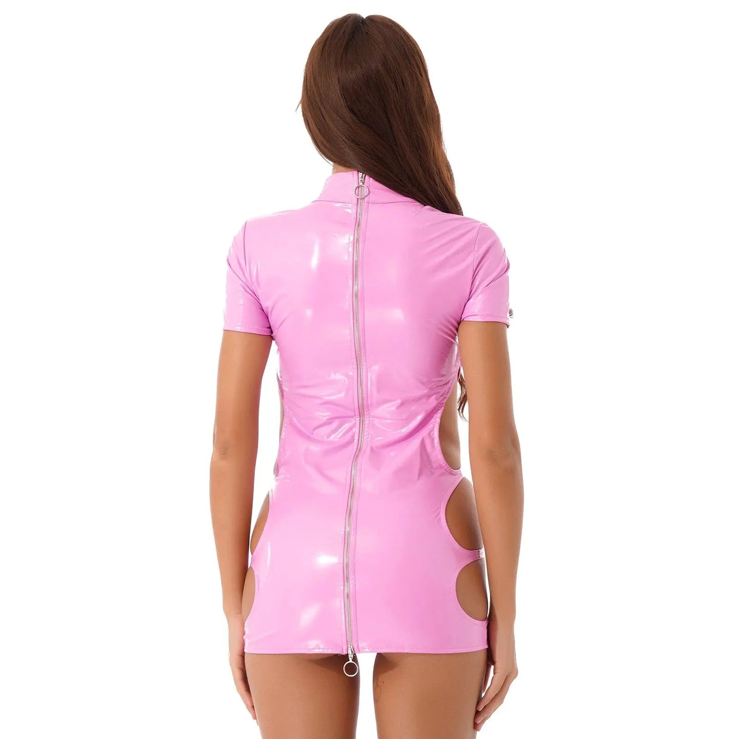Livia™ - Vågad Wetlook-Miniklänning med Cut-Outs
