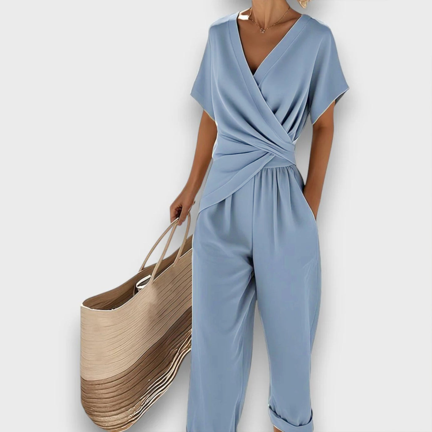 Celira™ - 2-delat Set i Jumpsuit-stil med Omlottlook