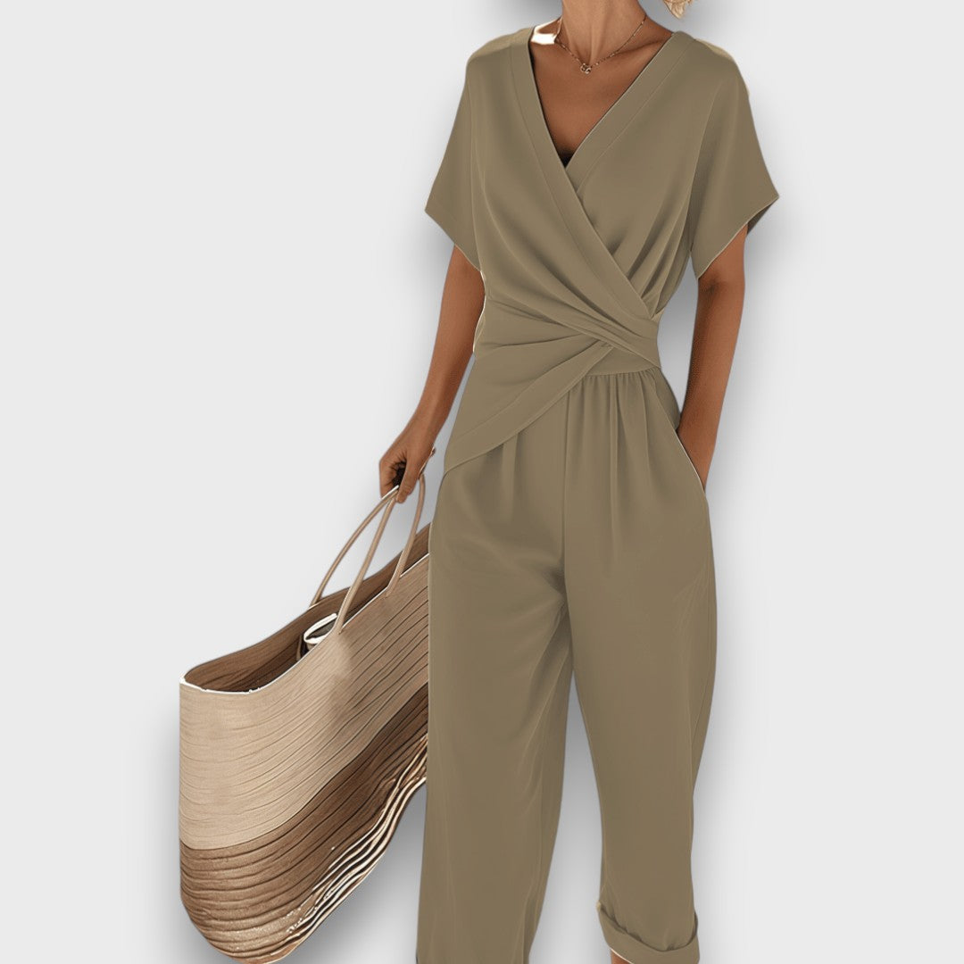 Celira™ - 2-delat Set i Jumpsuit-stil med Omlottlook