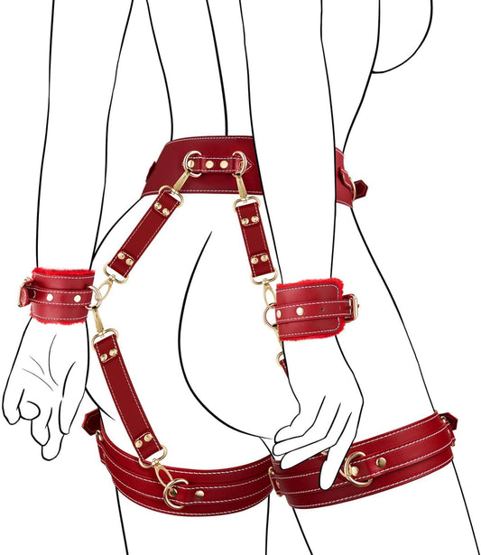 Lori™ - Läder Bondage Set med Bälten &amp; Handbojor
