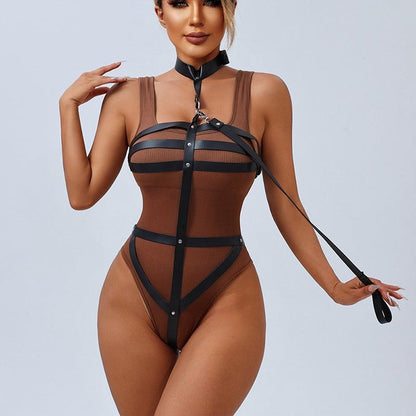Alicia™ - Strappy Svart Sele i Syntetiskt Läder