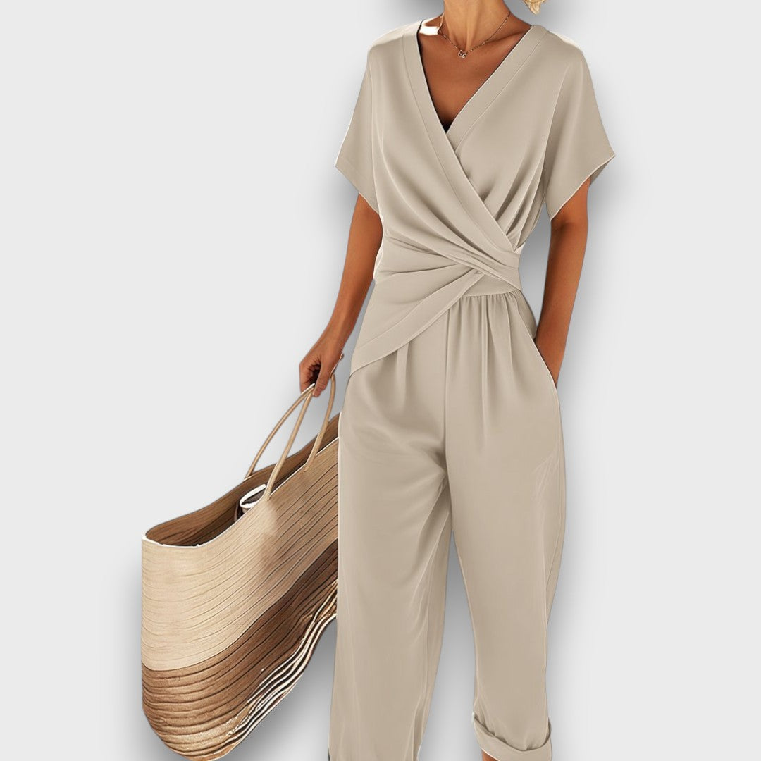 Celira™ - 2-delat Set i Jumpsuit-stil med Omlottlook
